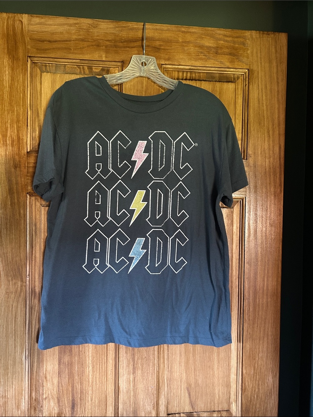 AC/DC Black Tee with White Logo Print